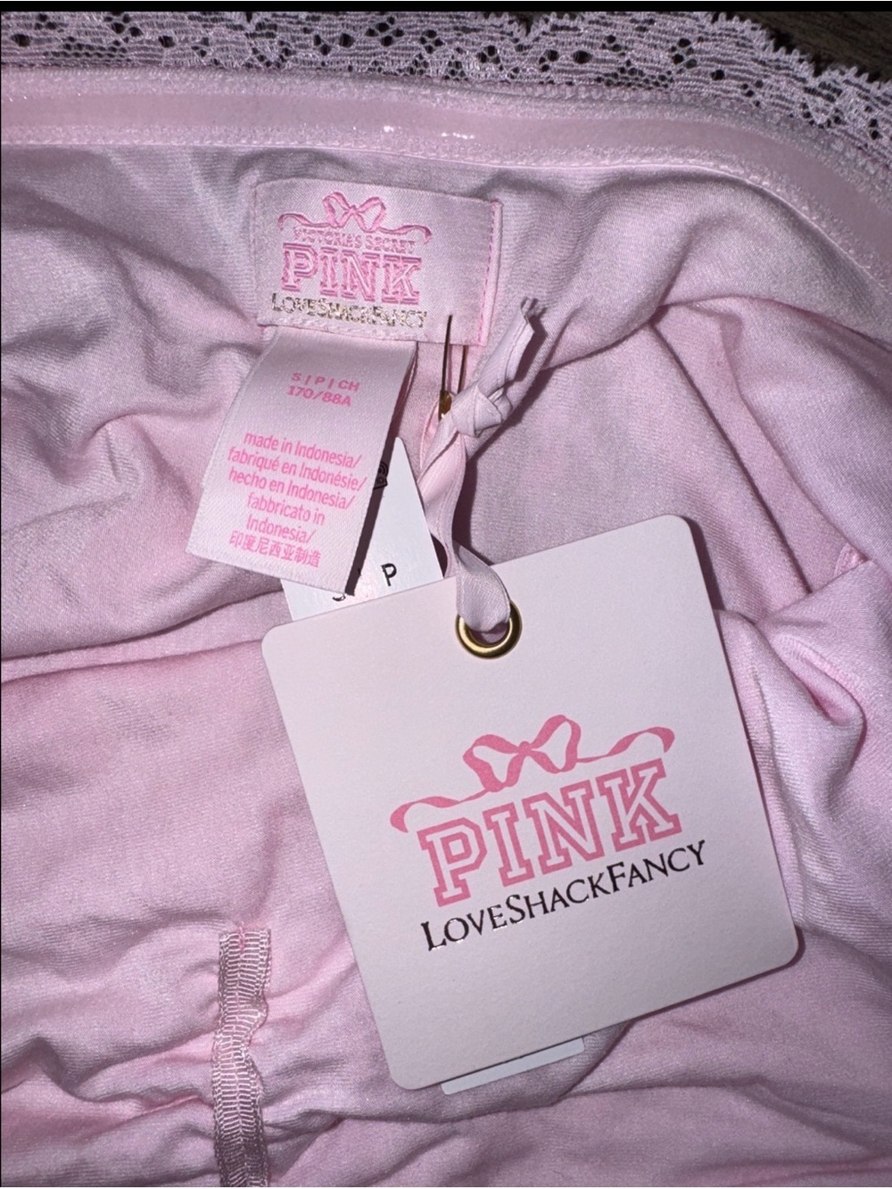VS PINK x LoveShackFancy Strapless Lace Mini Dress Pink Floral S Capsule - Picture 2 of 9